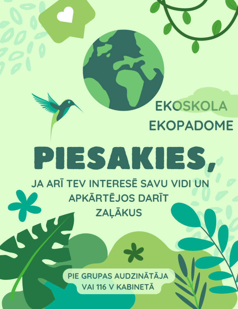 Eko skolas eko padome, piesakies!