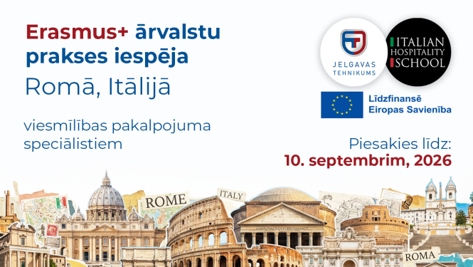 Iegūsti starptautisku pieredzi Erasmus+ praksē Romā, Itālijā.